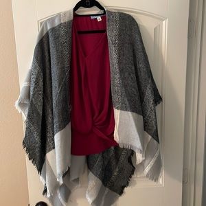 Red Blouse and Poncho